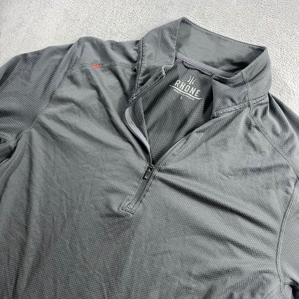 Rhone Sequoia 1/4 Zip Pullover Mens Large Gray Long Sleeve Performance Shirt